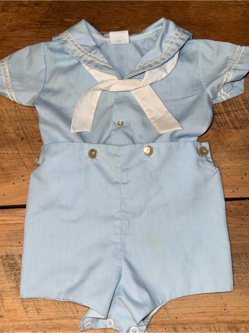 Bryan Vintage Baby Boys Blue Sailor Suit Size 3-6 month